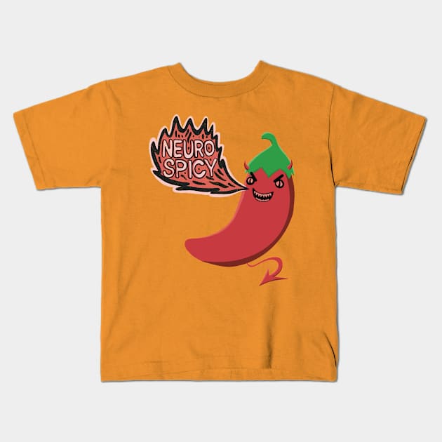 Neurospicy Devilish Red Hot Pepper Kids T-Shirt by SubtleSplit